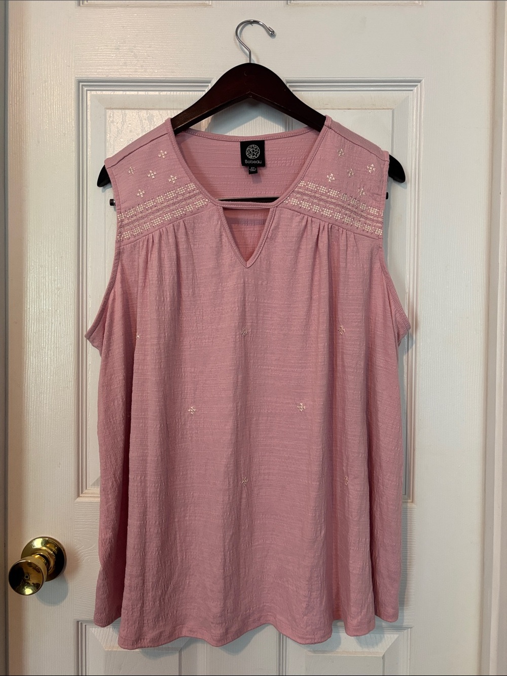 Beautiful and Feminine Women’s Pink Embroidered Sleeveless Top